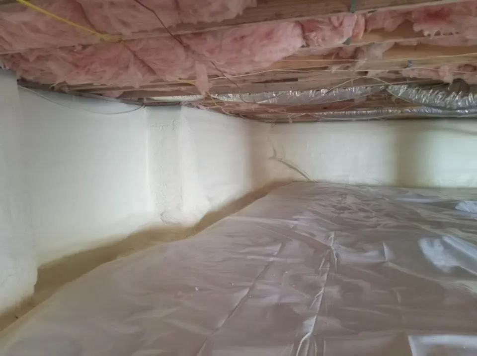 Crawl space encapsulation with closed-cell spray foam for Spray Foam Roofing in Goulds