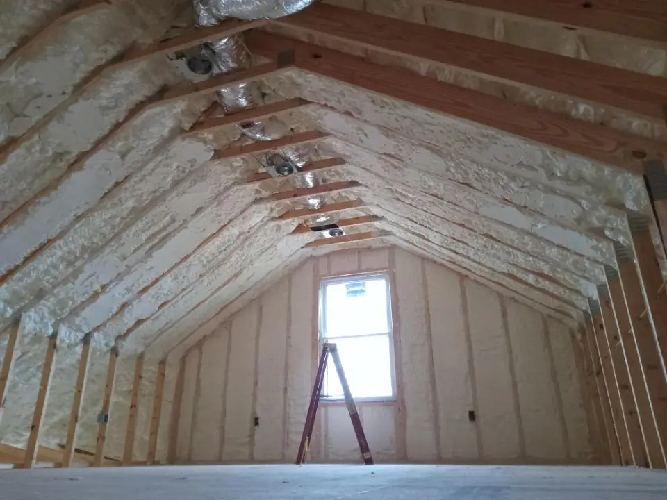 Spray foam roofing application for Crawl Space Insulation project in Goulds